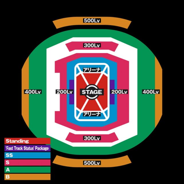 Radiohead来日公演の座席区分を示した会場図